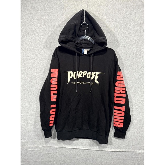 Purpose Tour by Justin Bieber Divided‎ Hoodie Pullover Men's Black Size Small - Picture 1 of 15